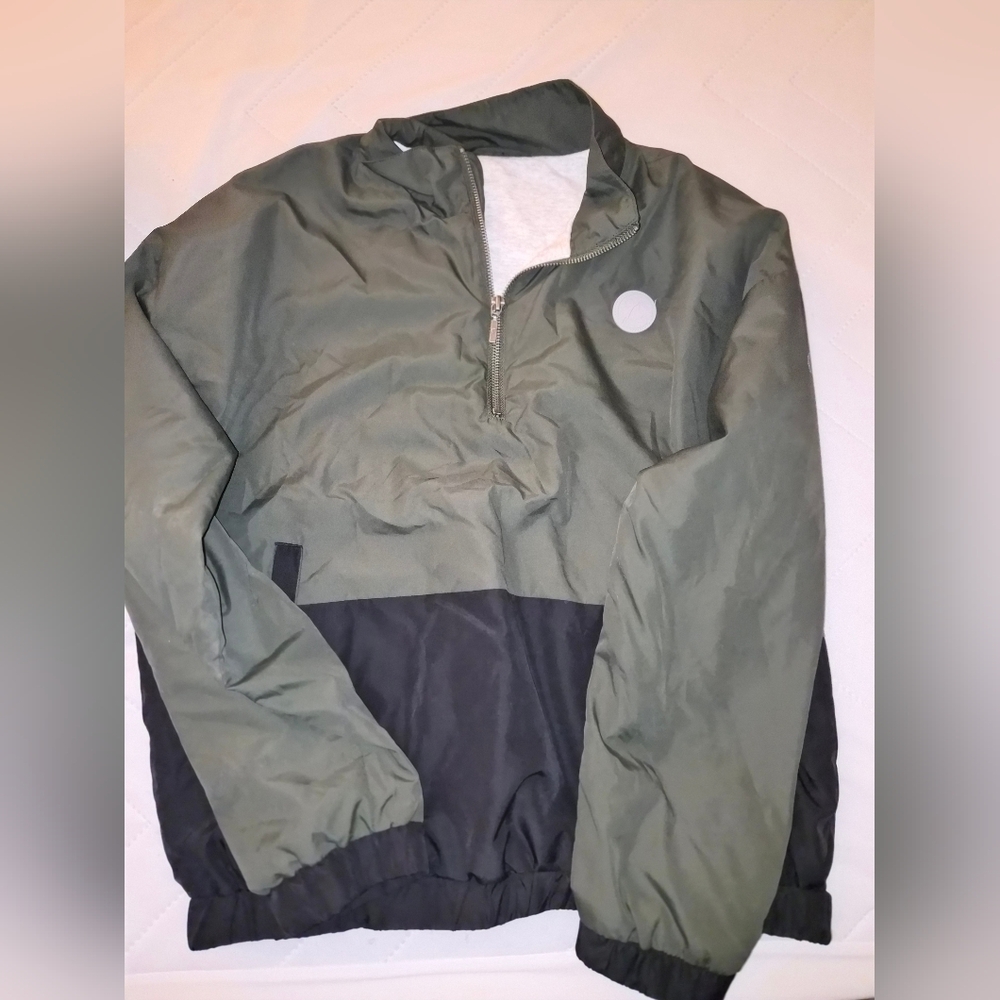 Green and Black Half-Zip Jacket